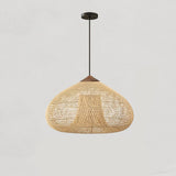 Rattan Pendant Light, Woven Braided Hanging Lamp for Kitchen Island, Dining Room, 10 Sizes
