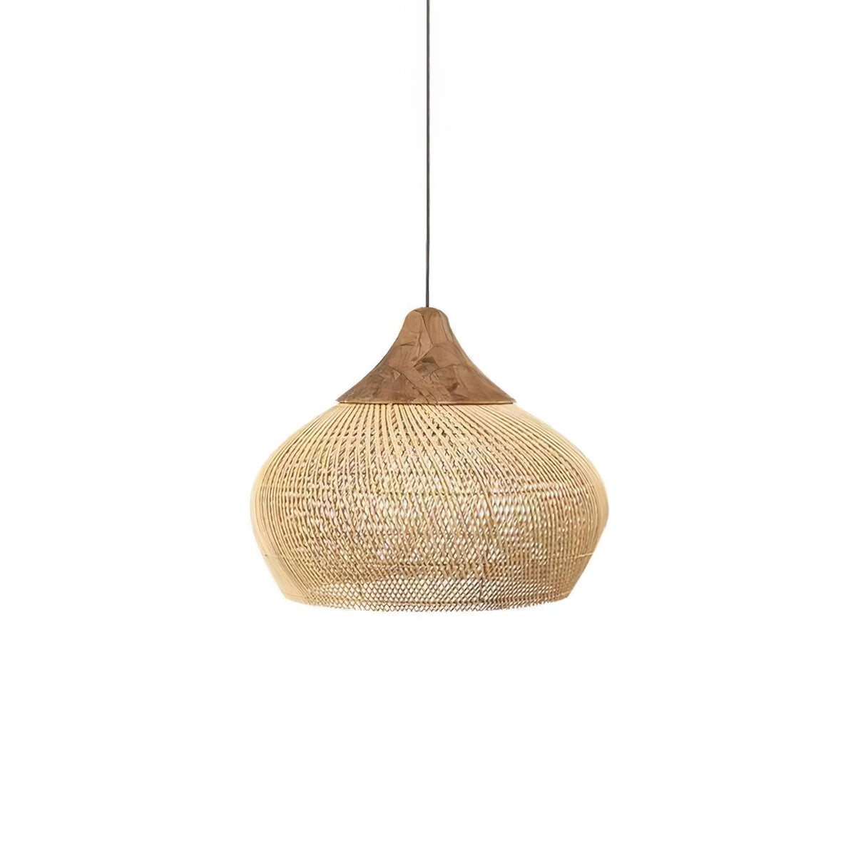 Rattan Pendant Light, Woven Braided Hanging Lamp for Kitchen Island, Dining Room, 10 Sizes