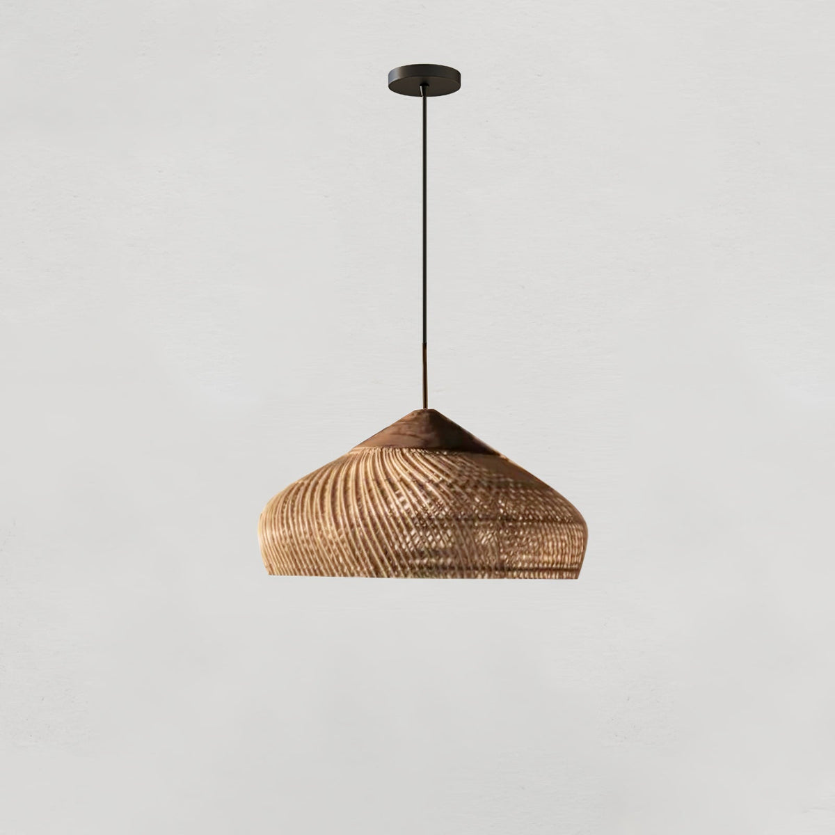 Rattan Pendant Light, Woven Braided Hanging Lamp for Kitchen Island, Dining Room, 10 Sizes
