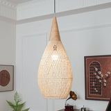 Rattan Pendant Light, Woven Braided Hanging Lamp for Kitchen Island, Dining Room, 10 Sizes