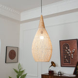 Rattan Pendant Light, Woven Braided Hanging Lamp for Kitchen Island, Dining Room, 10 Sizes