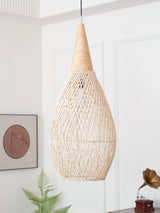 Rattan Pendant Light, Woven Braided Hanging Lamp for Kitchen Island, Dining Room, 10 Sizes