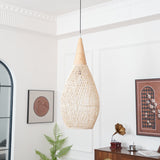 Rattan Pendant Light, Woven Braided Hanging Lamp for Kitchen Island, Dining Room, 10 Sizes