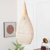Rattan Pendant Light, Woven Braided Hanging Lamp for Kitchen Island, Dining Room, 10 Sizes