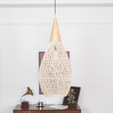 Rattan Pendant Light, Woven Braided Hanging Lamp for Kitchen Island, Dining Room, 10 Sizes