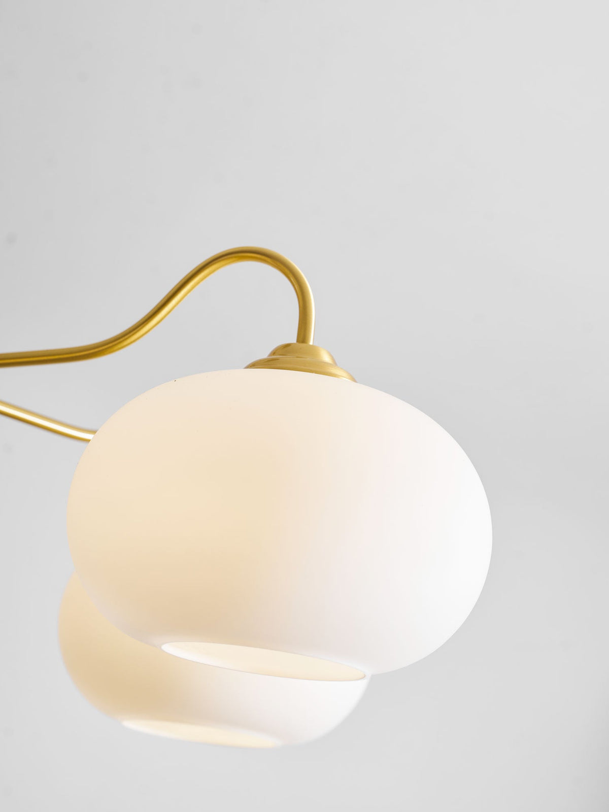Hedda Wood & Brass Chandeliers for Dining Room, Persimmon Glass, 3 or 5 Lights, Hardwired