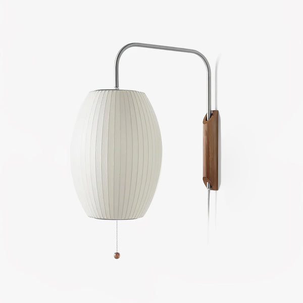Mochi Plug-In Bubble Wall Sconce, Swivel Hinge, Chrome & Walnut Accents