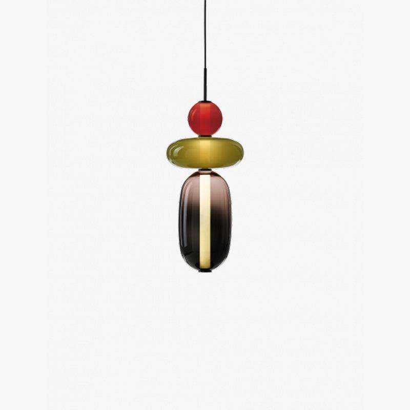 Sorbet Multicolor Glass Pendant Light, Integrated LED, 3 Color Temps, Dimmable Option