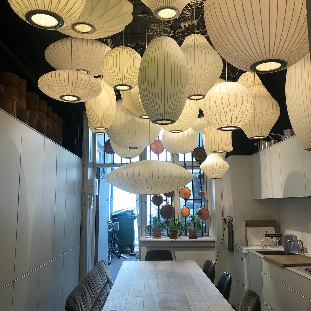 Eskil Island Kitchen Lighting Pendant, Crisscross Bubble Pendant Lighting, White, 11-31.5 in