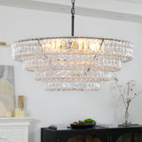 Ravello Modern Chandelier for Dining Room, 4-Tier Round Glass, 36 Inch, 6 Lights, Dimmable