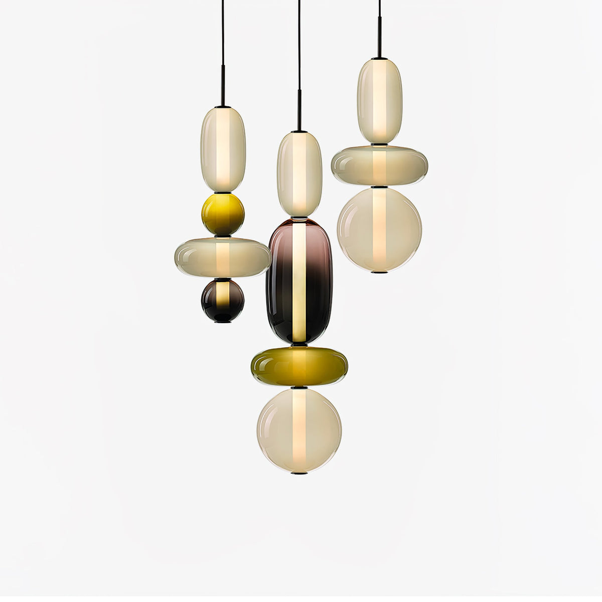 Sorbet Multicolor Glass Pendant Light, Integrated LED, 3 Color Temps, Dimmable Option