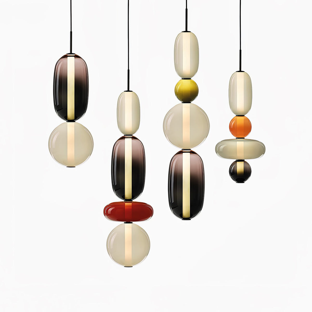 Sorbet Multicolor Glass Pendant Light, Integrated LED, 3 Color Temps, Dimmable Option