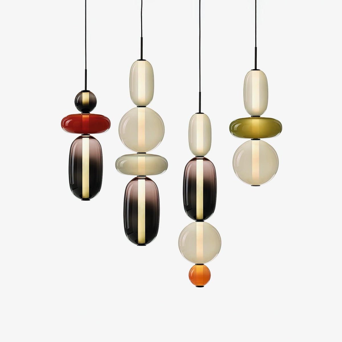 Sorbet Multicolor Glass Pendant Light, Integrated LED, 3 Color Temps, Dimmable Option