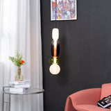 Candied Glass Pendant Light lit at night in a modern interior
