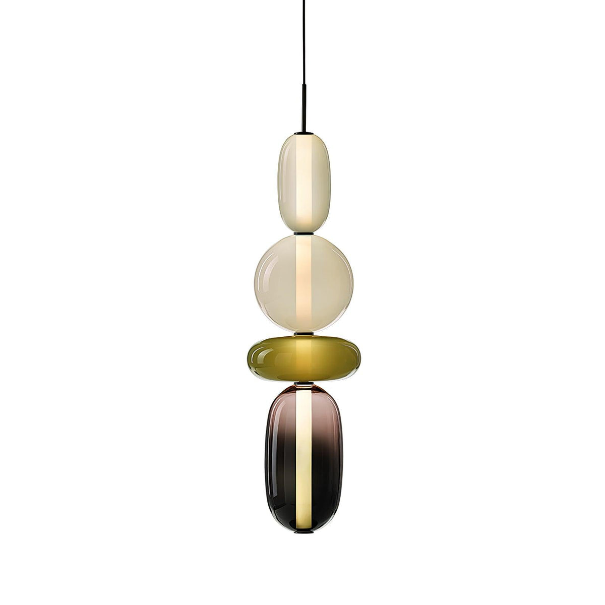 Sorbet Multicolor Glass Pendant Light, Integrated LED, 3 Color Temps, Dimmable Option