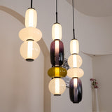 Candied Glass Pendant Light group of three over a dining table