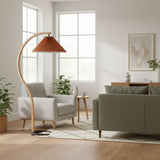 Floor Lamp for Living Room, Beech Wood Design, 59 Inch Tall, White, Beige or Coffee