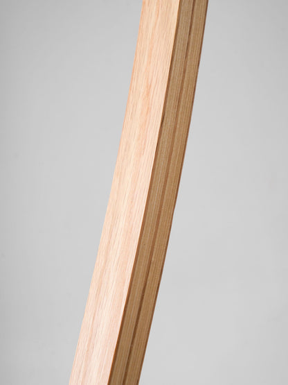 Caprani Wood Floor Lamp, Mid-Century Beechwood Stem, Linen Shade, Plug-In