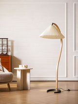 Floor Lamp for Living Room, Beech Wood Design, 59 Inch Tall, White, Beige or Coffee