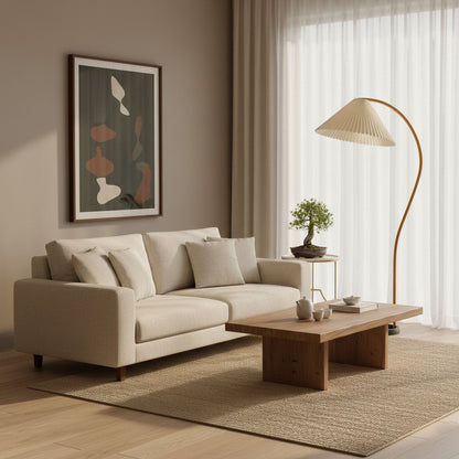 Caprani floor lamp shown at full height for scale reference