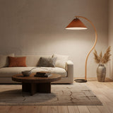 Floor Lamp for Living Room, Beech Wood Design, 59 Inch Tall, White, Beige or Coffee