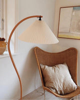 Floor Lamp for Living Room, Beech Wood Design, 59 Inch Tall, White, Beige or Coffee