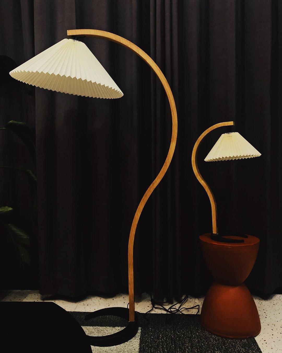Floor Lamp for Living Room, Beech Wood Design, 59 Inch Tall, White, Beige or Coffee