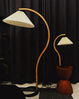 Floor Lamp for Living Room, Beech Wood Design, 59 Inch Tall, White, Beige or Coffee