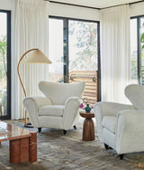 Floor Lamp for Living Room, Beech Wood Design, 59 Inch Tall, White, Beige or Coffee
