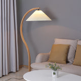 Floor Lamp for Living Room, Beech Wood Design, 59 Inch Tall, White, Beige or Coffee