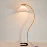 Floor Lamp for Living Room, Beech Wood Design, 59 Inch Tall, White, Beige or Coffee