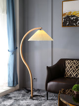 Floor Lamp for Living Room, Beech Wood Design, 59 Inch Tall, White, Beige or Coffee