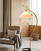 Floor Lamp for Living Room, Beech Wood Design, 59 Inch Tall, White, Beige or Coffee