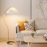 Floor Lamp for Living Room, Beech Wood Design, 59 Inch Tall, White, Beige or Coffee