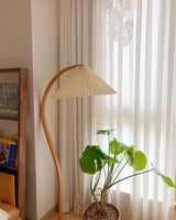 Floor Lamp for Living Room, Beech Wood Design, 59 Inch Tall, White, Beige or Coffee