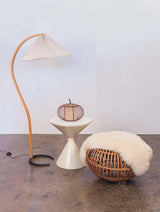 Floor Lamp for Living Room, Beech Wood Design, 59 Inch Tall, White, Beige or Coffee