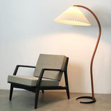 Floor Lamp for Living Room, Beech Wood Design, 59 Inch Tall, White, Beige or Coffee