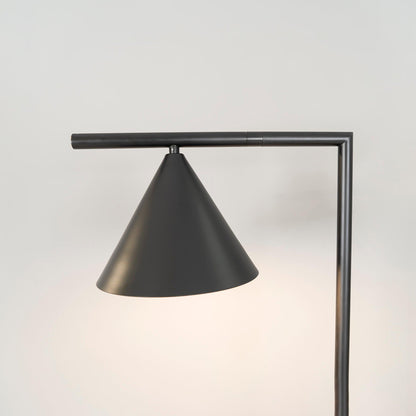 Captain Flint Modern Floor Lamp, Carrara Marble Base, Spinning Cone Diffuser, Foot Switch
