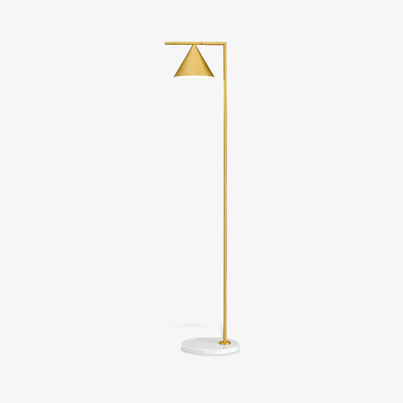 Close-up of the Captain Flint lamp's spinning opal cone diffuser