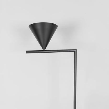 Captain Flint Modern Floor Lamp, Carrara Marble Base, Spinning Cone Diffuser, Foot Switch