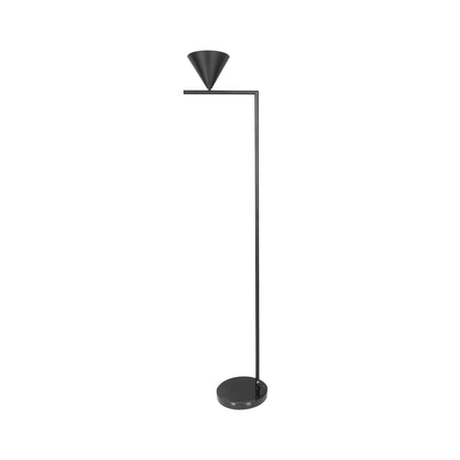 Captain Flint Modern Floor Lamp, Carrara Marble Base, Spinning Cone Diffuser, Foot Switch