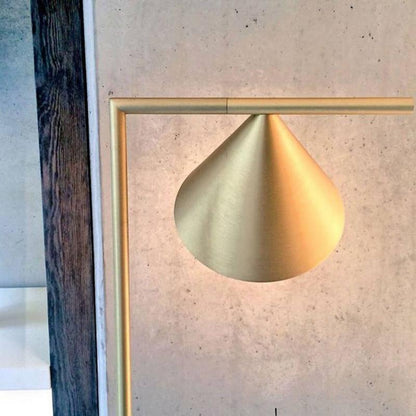 Captain Flint Modern Floor Lamp, Carrara Marble Base, Spinning Cone Diffuser, Foot Switch