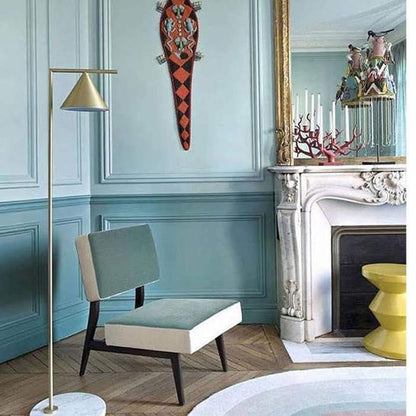 Captain Flint floor lamp marble base veining close-up