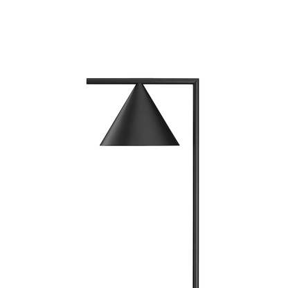 Captain Flint Modern Floor Lamp, Carrara Marble Base, Spinning Cone Diffuser, Foot Switch