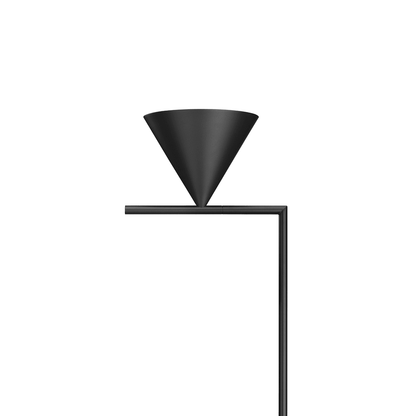 Captain Flint Modern Floor Lamp, Carrara Marble Base, Spinning Cone Diffuser, Foot Switch