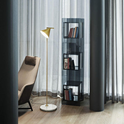 Captain Flint floor lamp marble base veining close-up