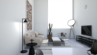 Captain Flint Modern Floor Lamp, Carrara Marble Base, Spinning Cone Diffuser, Foot Switch
