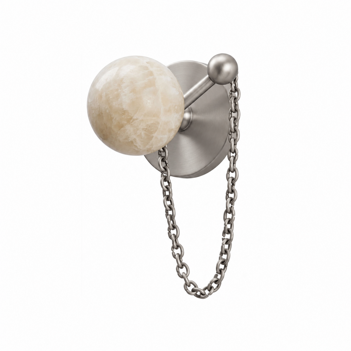 Alvar Wall Lighting Sconce, Alabaster Globe Wall Sconces with Draped Chain, Bedroom & Hallway