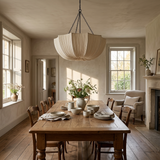 Tove Pendant Lighting for Kitchen Island, Ruched Fabric Shade, Metal Frame, Dining Table Light