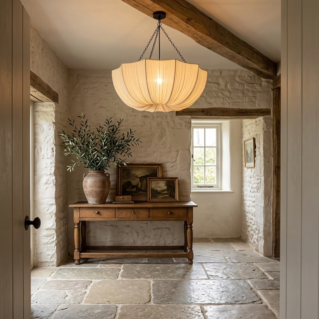 Tove Pendant Lighting for Kitchen Island, Ruched Fabric Shade, Metal Frame, Dining Table Light